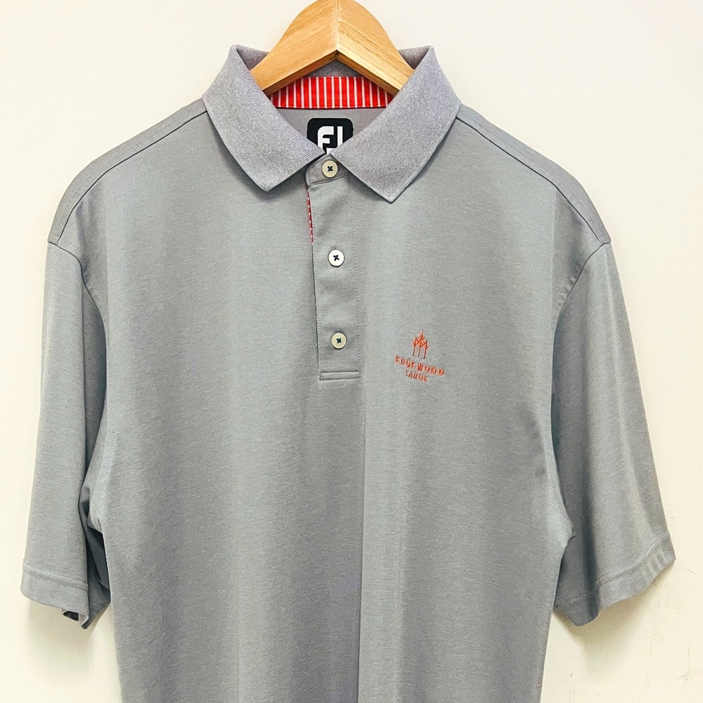FootJoy Performance Solid Self Collar Men's Polo Size Large Gray